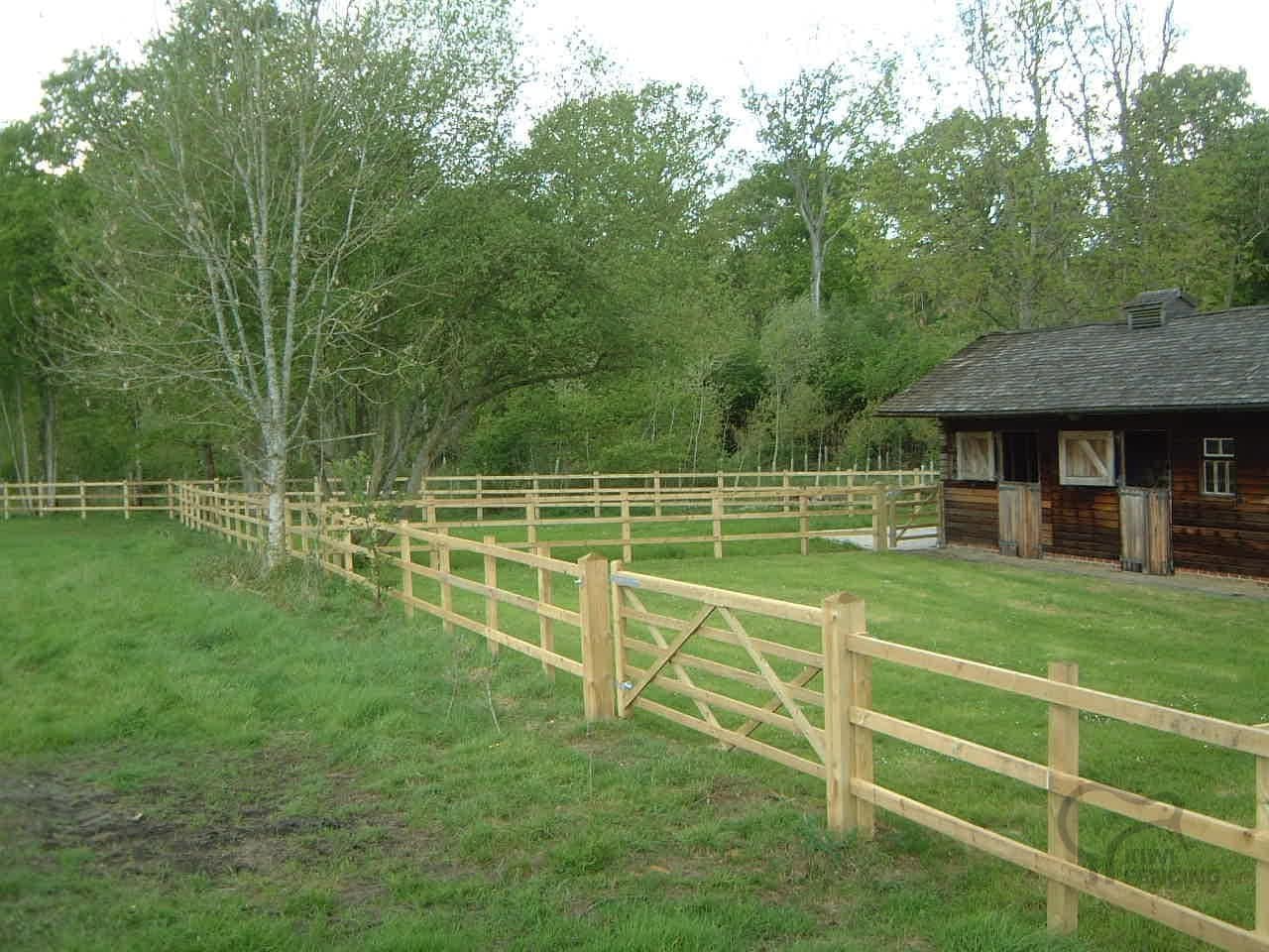 Post and 3 rail fencing